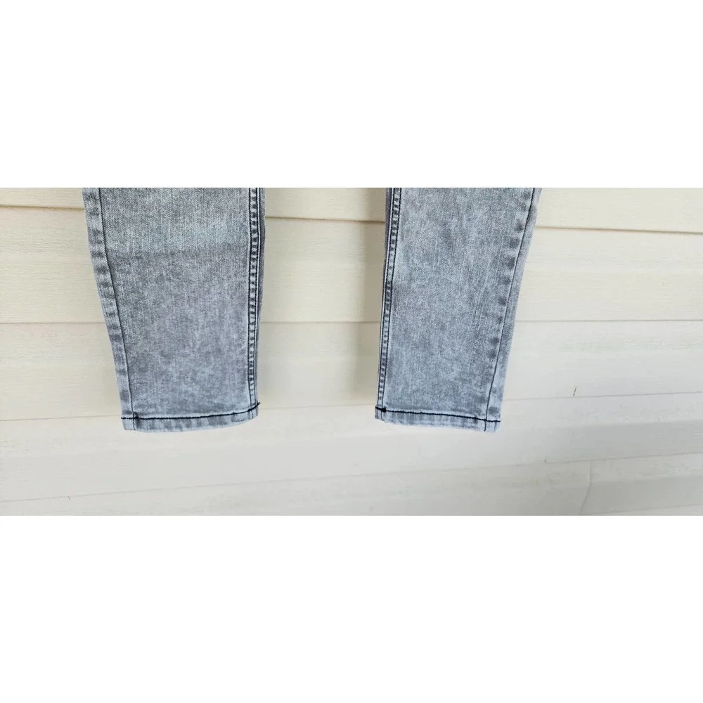 NWT New Justice‎ Girls Grey Black Wash 16 Skinny Jeans